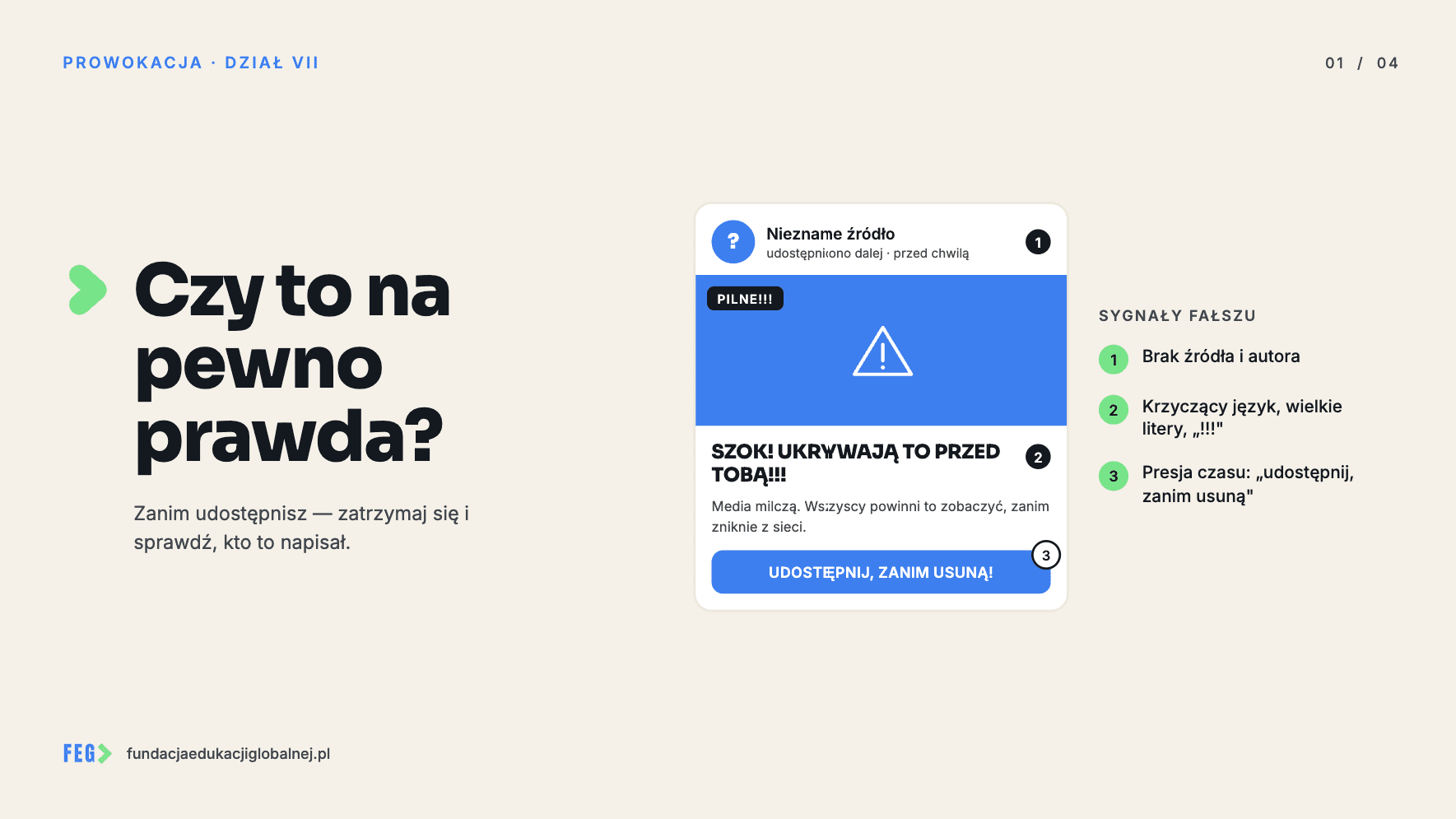Infografika 1 z 3 do lekcji „Reporter na dyżurze” — materiał dydaktyczny FEG.